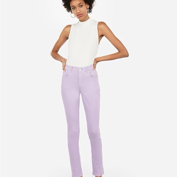 New with Tags Express High Waisted Lilac Legging Stretch - Size 0 Petite - Picture 3 of 7